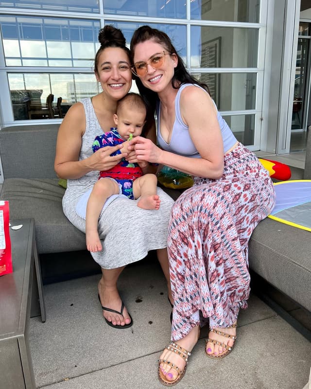 Hanging by the pool with a really cute baby!